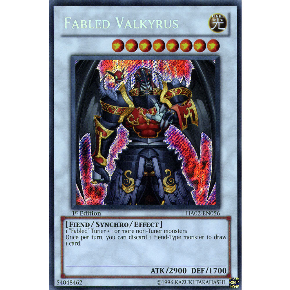 Fabled Valkyrus HA02-EN056 Yu-Gi-Oh! Card from the Hidden Arsenal 2 Set