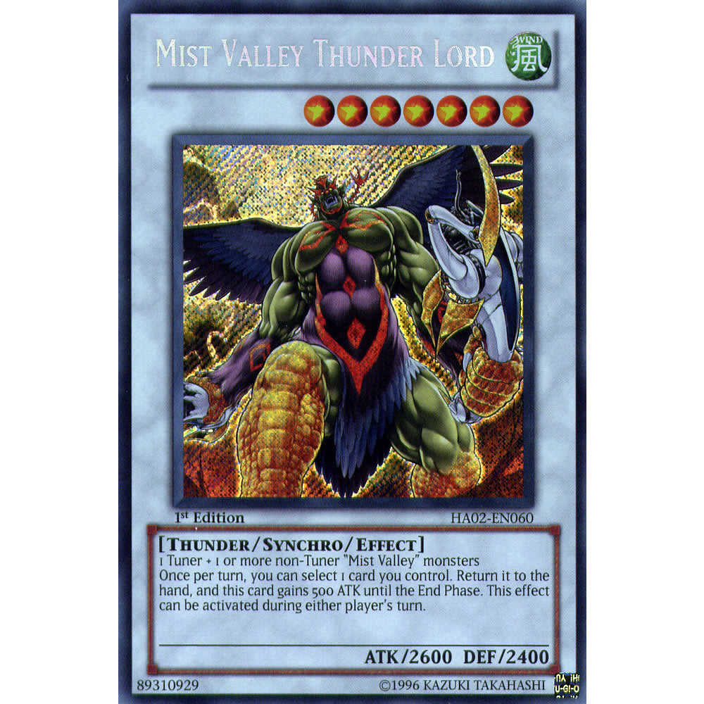 Mist Valley Thunder Lord HA02-EN060 Yu-Gi-Oh! Card from the Hidden Arsenal 2 Set