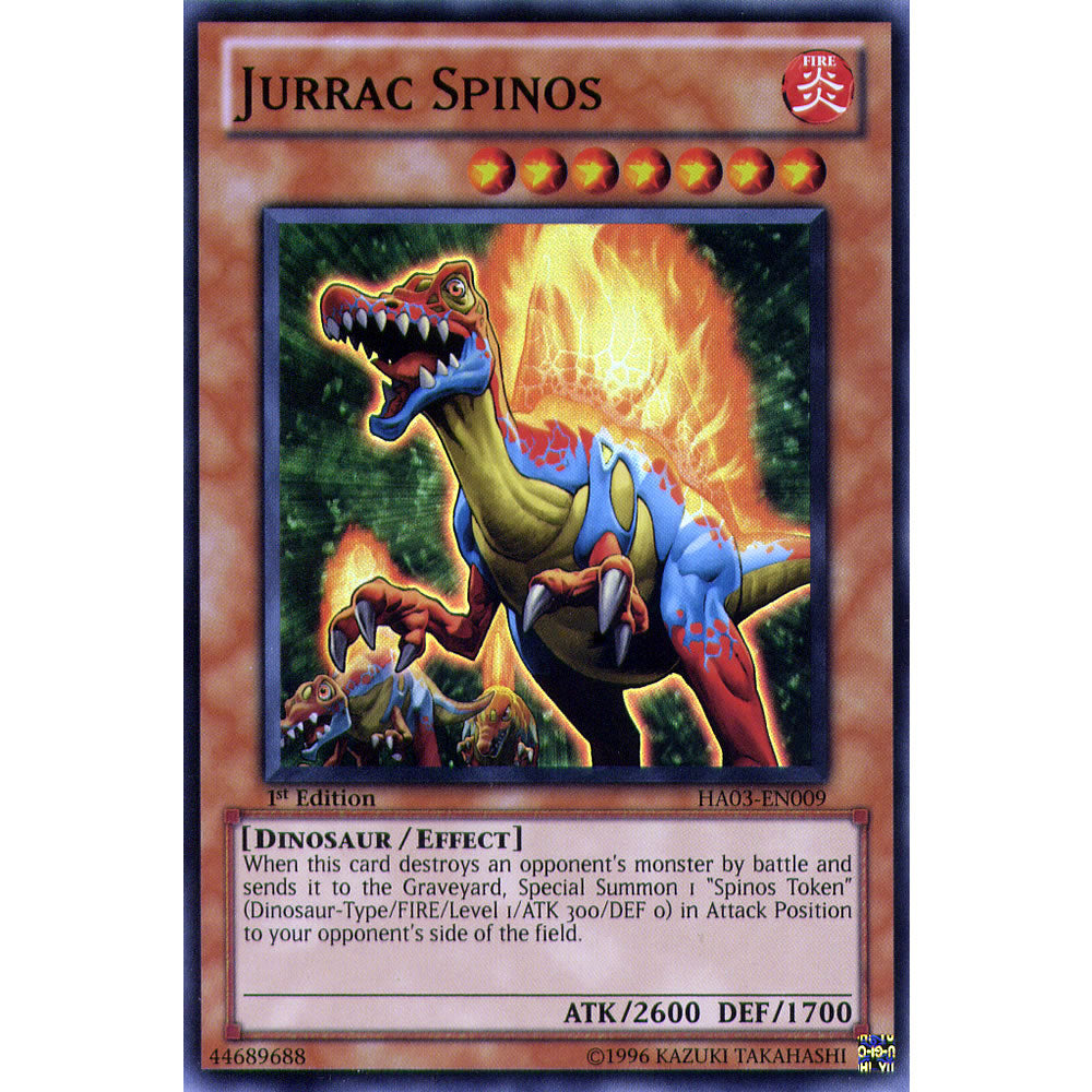 Jurrac Spinos HA03-EN009 Yu-Gi-Oh! Card from the Hidden Arsenal 3 Set