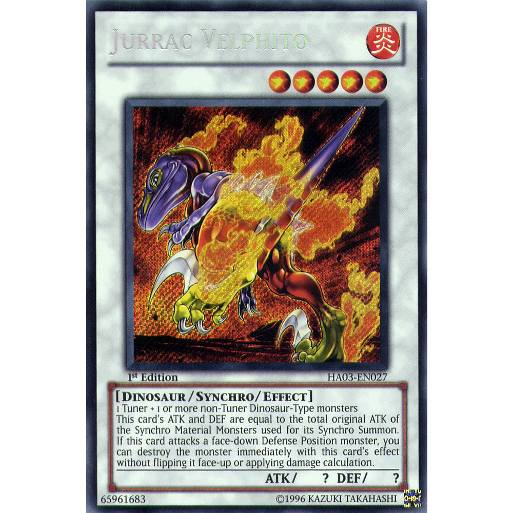 Jurrac Velphito HA03-EN027 Yu-Gi-Oh! Card from the Hidden Arsenal 3 Set