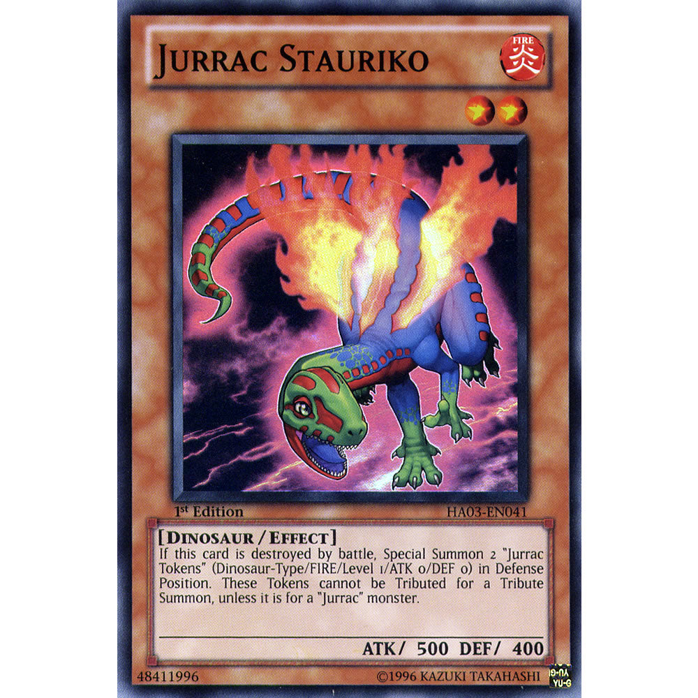 Jurrac Stauriko HA03-EN041 Yu-Gi-Oh! Card from the Hidden Arsenal 3 Set