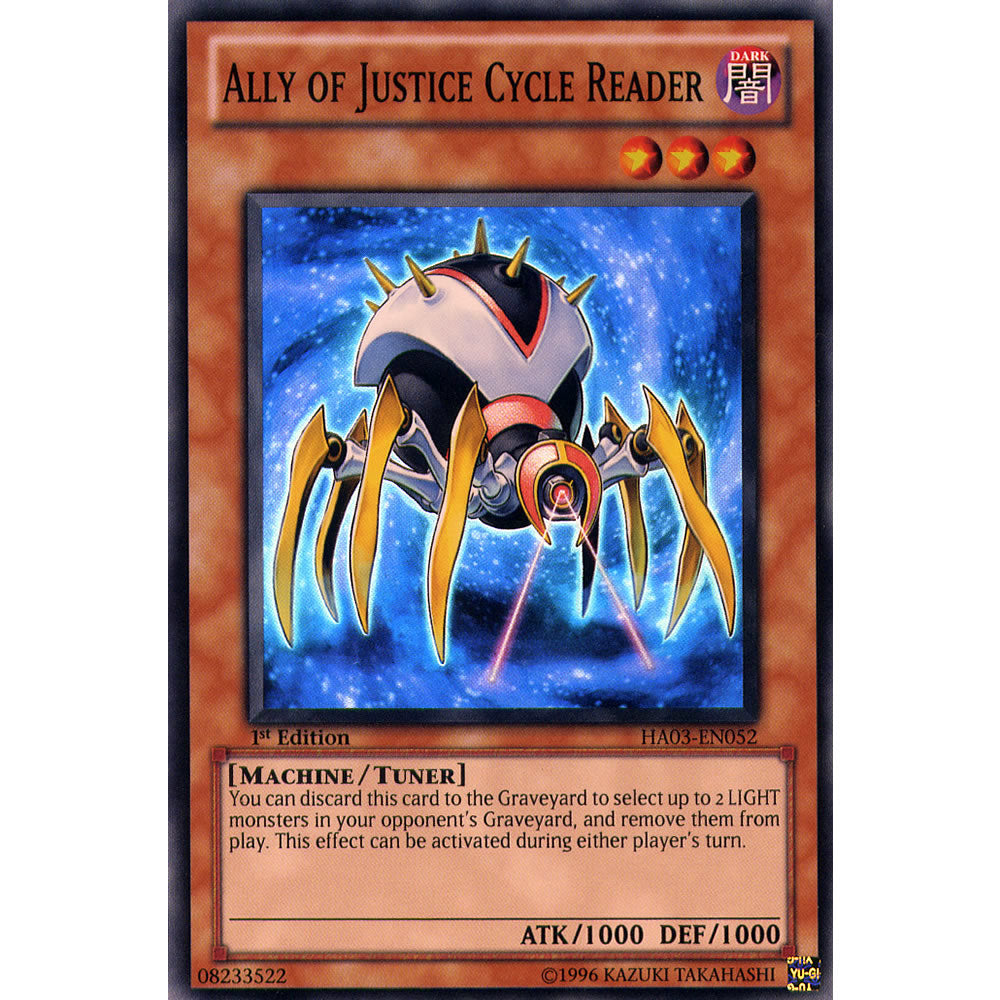 Ally Of Justice Cycle Reader HA03-EN052 Yu-Gi-Oh! Card from the Hidden Arsenal 3 Set