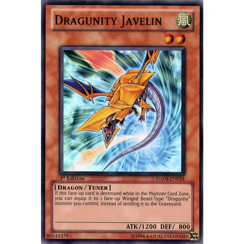 Dragunity Javelin HA04-EN014 Yu-Gi-Oh! Card from the Hidden Arsenal 4: Trishula's Triumph Set