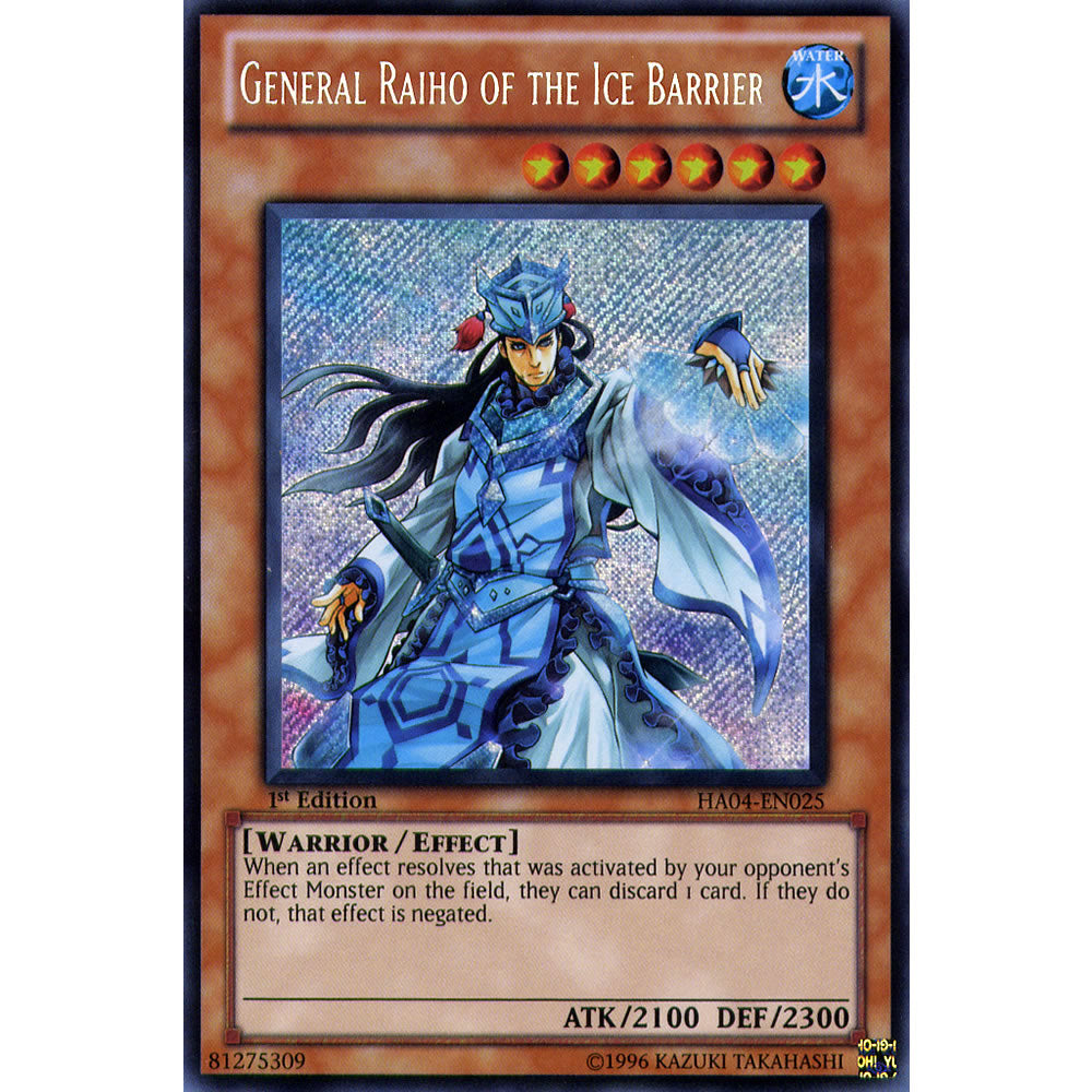 General Raiho Of The Ice Barrier HA04-EN025 Yu-Gi-Oh! Card from the Hidden Arsenal 4: Trishula's Triumph Set