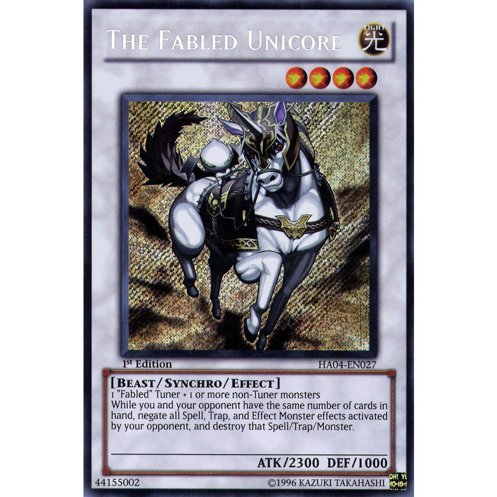 The Fabled Unicore HA04-EN027 Yu-Gi-Oh! Card from the Hidden Arsenal 4: Trishula's Triumph Set