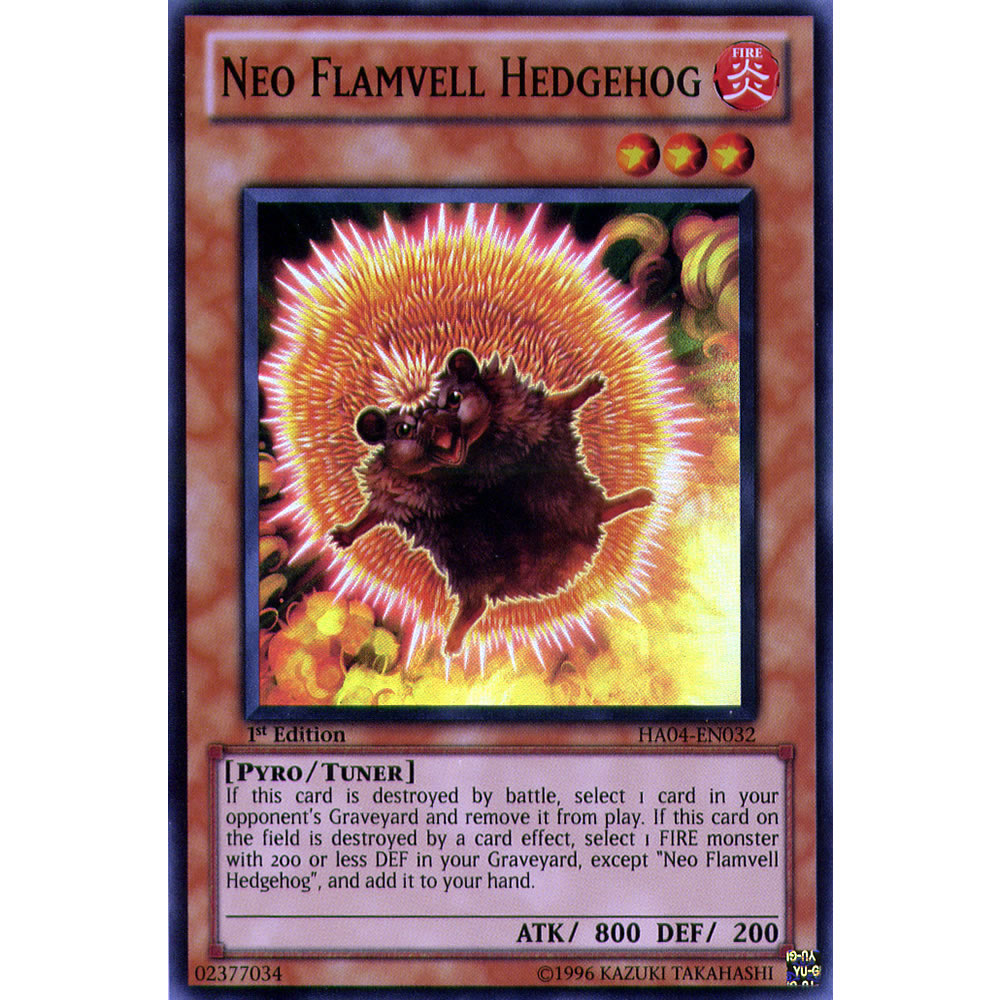 Neo Flamvell Hedgehog HA04-EN032 Yu-Gi-Oh! Card from the Hidden Arsenal 4: Trishula's Triumph Set
