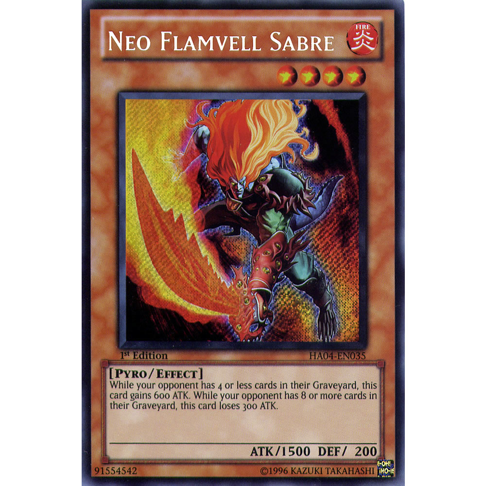 Neo Flamvell Sabre HA04-EN035 Yu-Gi-Oh! Card from the Hidden Arsenal 4: Trishula's Triumph Set