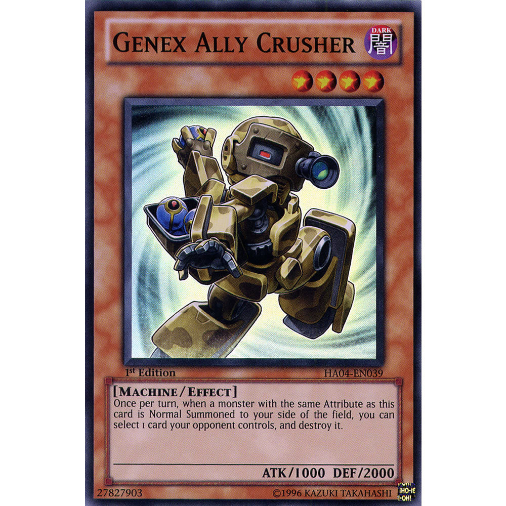 Genex Ally Crusher HA04-EN039 Yu-Gi-Oh! Card from the Hidden Arsenal 4: Trishula's Triumph Set