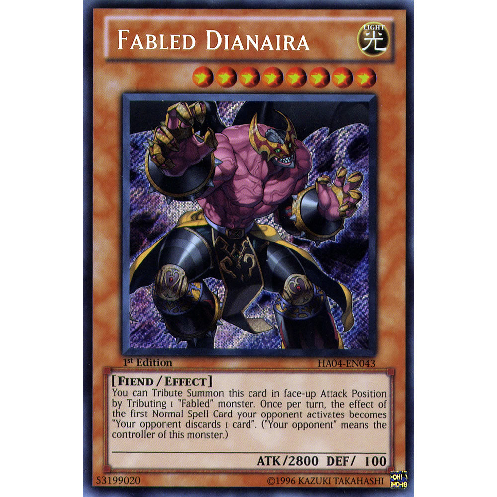 Fabled Dianaira HA04-EN043 Yu-Gi-Oh! Card from the Hidden Arsenal 4: Trishula's Triumph Set