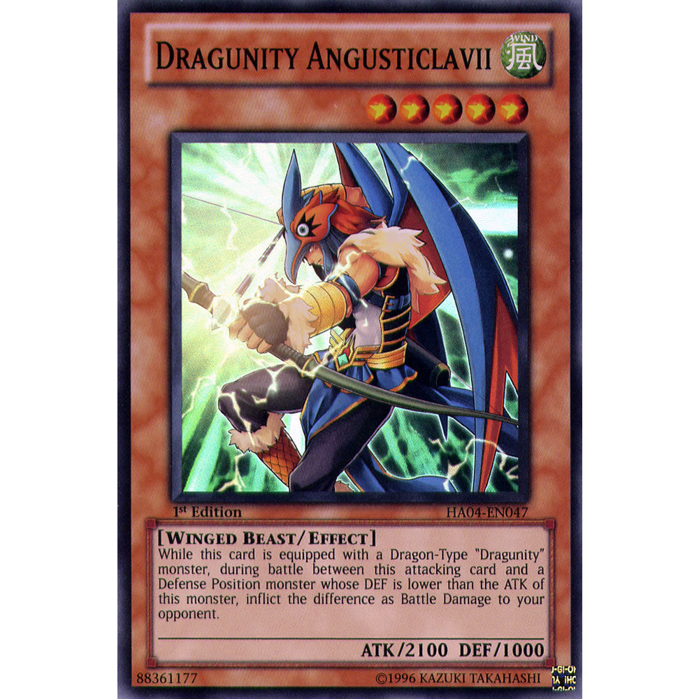 Dragunity Angusticlavii HA04-EN047 Yu-Gi-Oh! Card from the Hidden Arsenal 4: Trishula's Triumph Set