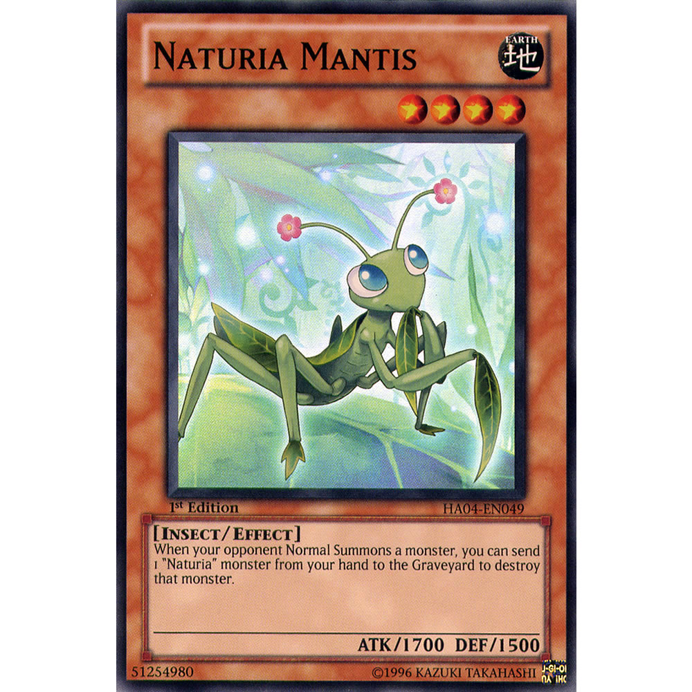 Naturia Mantis HA04-EN049 Yu-Gi-Oh! Card from the Hidden Arsenal 4: Trishula's Triumph Set