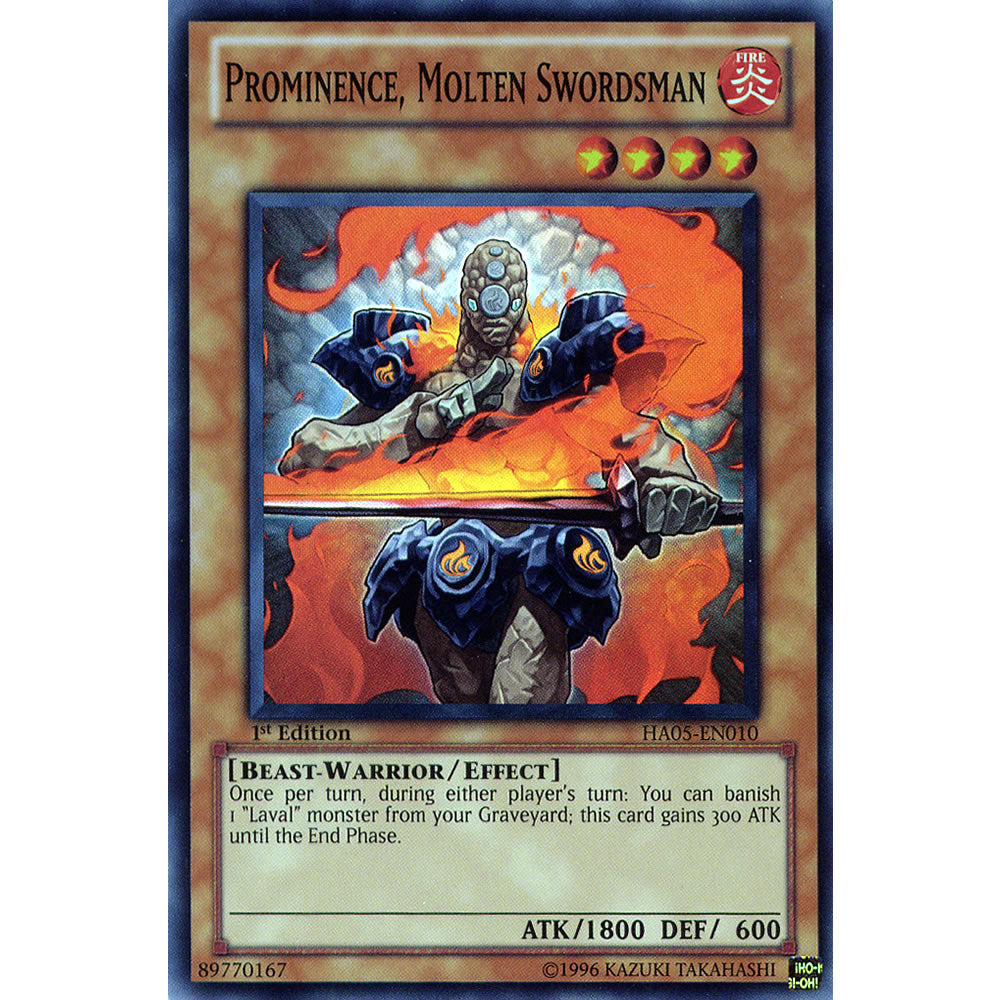 Prominence, Molten Swordsman HA05-EN010 Yu-Gi-Oh! Card from the Hidden Arsenal 5: Steelswarm Invasion Set