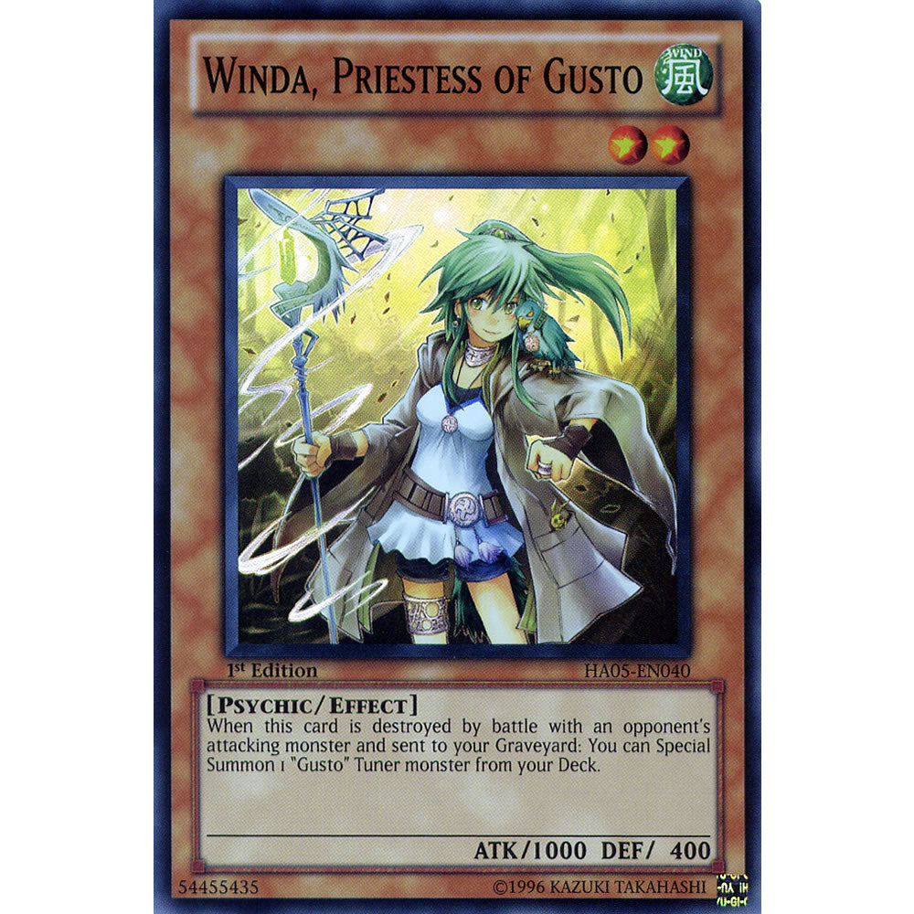 Winda, Priestess of Gusto HA05-EN040 Yu-Gi-Oh! Card from the Hidden Arsenal 5: Steelswarm Invasion Set
