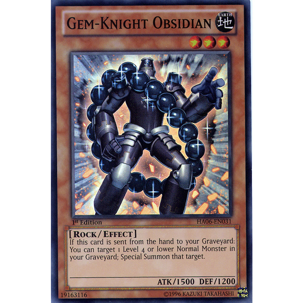 Gem-Knight Obsidian HA06-EN031 Yu-Gi-Oh! Card from the Hidden Arsenal 6: Omega Xyz Set