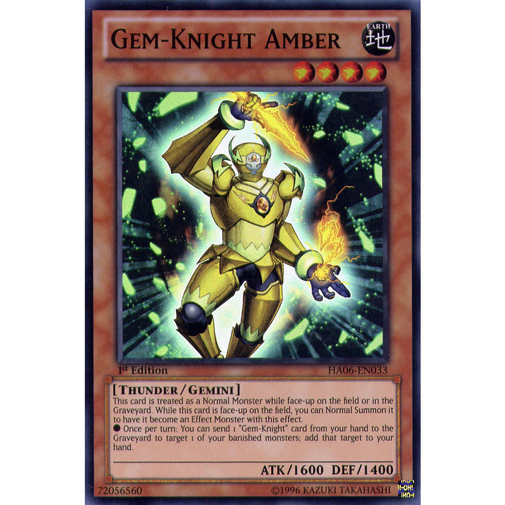 Gem-Knight Amber HA06-EN033 Yu-Gi-Oh! Card from the Hidden Arsenal 6: Omega Xyz Set