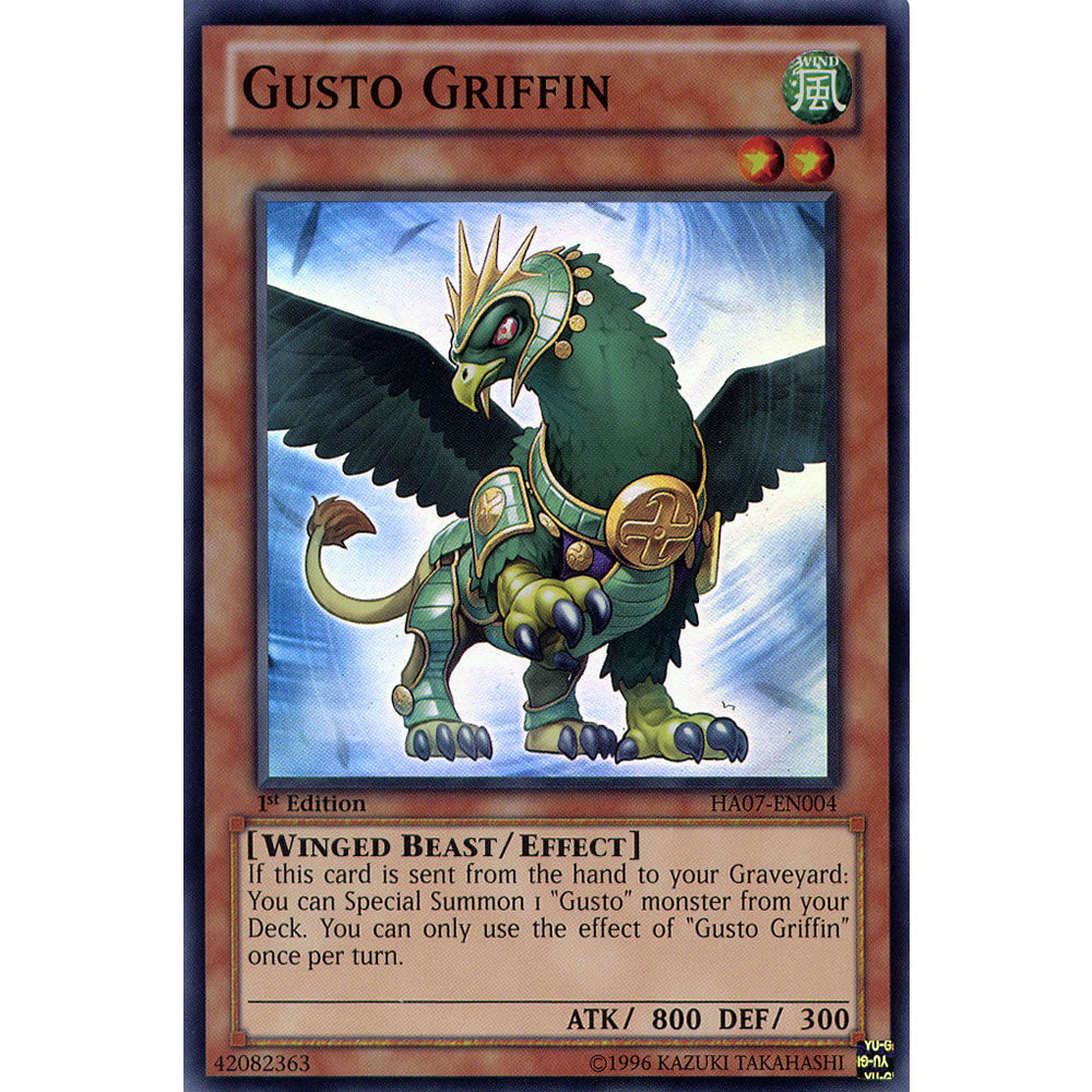 Gusto Griffin HA07-EN004 Yu-Gi-Oh! Card from the Hidden Arsenal 7: Knight of Stars Set