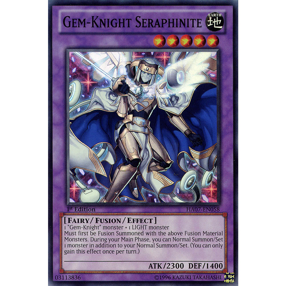Gem-Knight Seraphinite HA07-EN058 Yu-Gi-Oh! Card from the Hidden Arsenal 7: Knight of Stars Set