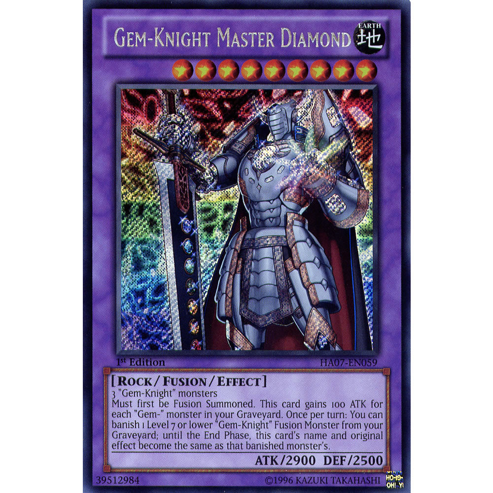 Gem-Knight Master Diamond HA07-EN059 Yu-Gi-Oh! Card from the Hidden Arsenal 7: Knight of Stars Set
