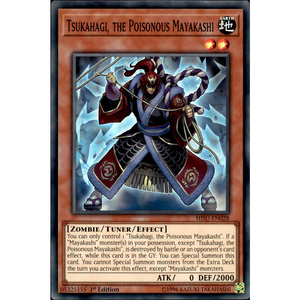 Tsukahagi, the Poisonous Mayakashi HISU-EN028 Yu-Gi-Oh! Card from the Hidden Summoners Set