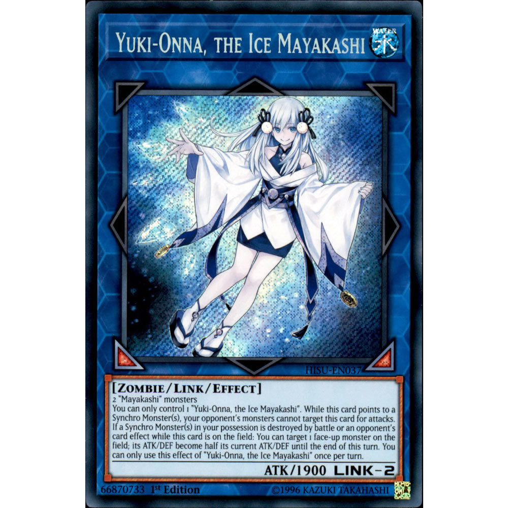 Yuki-Onna, the Ice Mayakashi HISU-EN037 Yu-Gi-Oh! Card from the Hidden Summoners Set