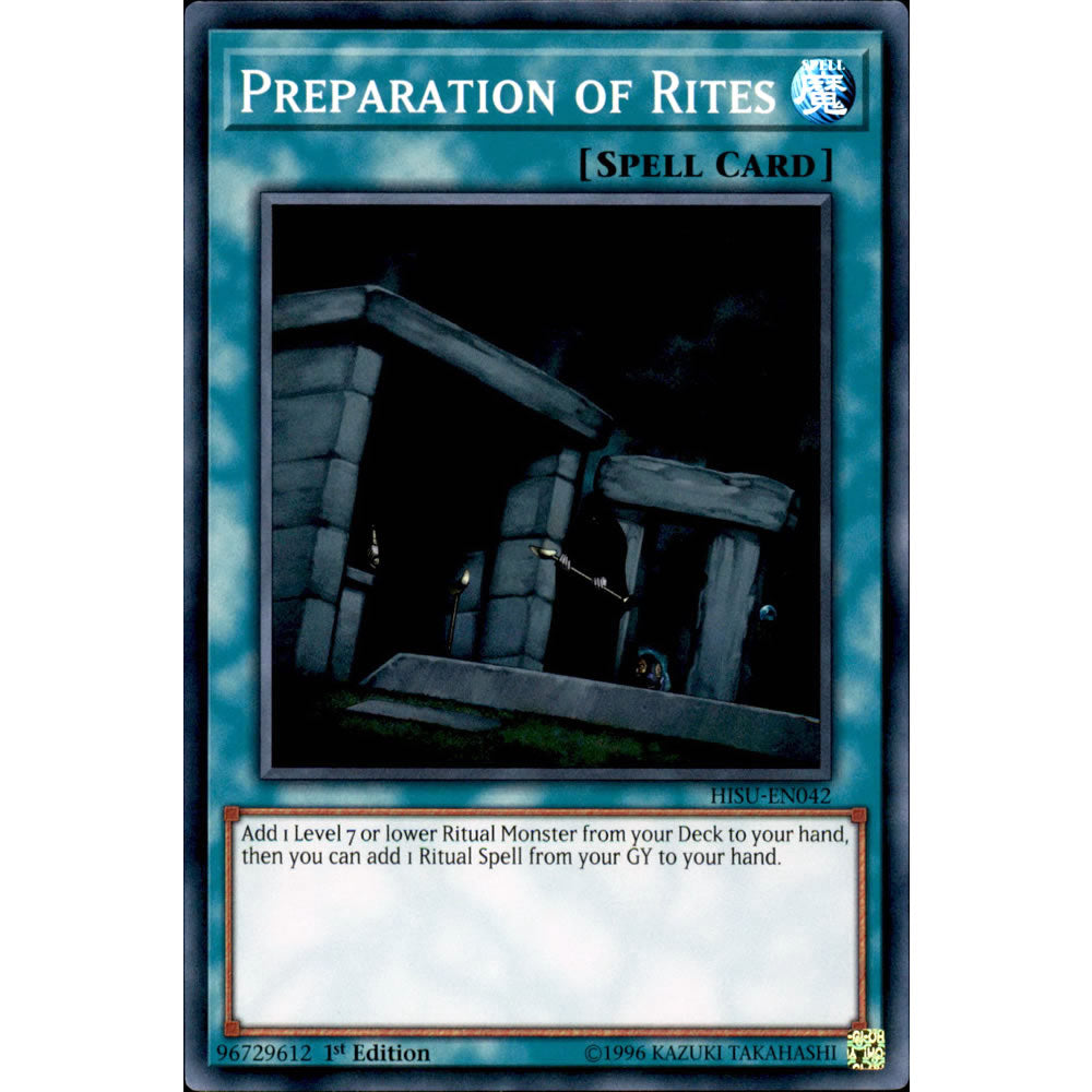 Preparation of Rites HISU-EN042 Yu-Gi-Oh! Card from the Hidden Summoners Set