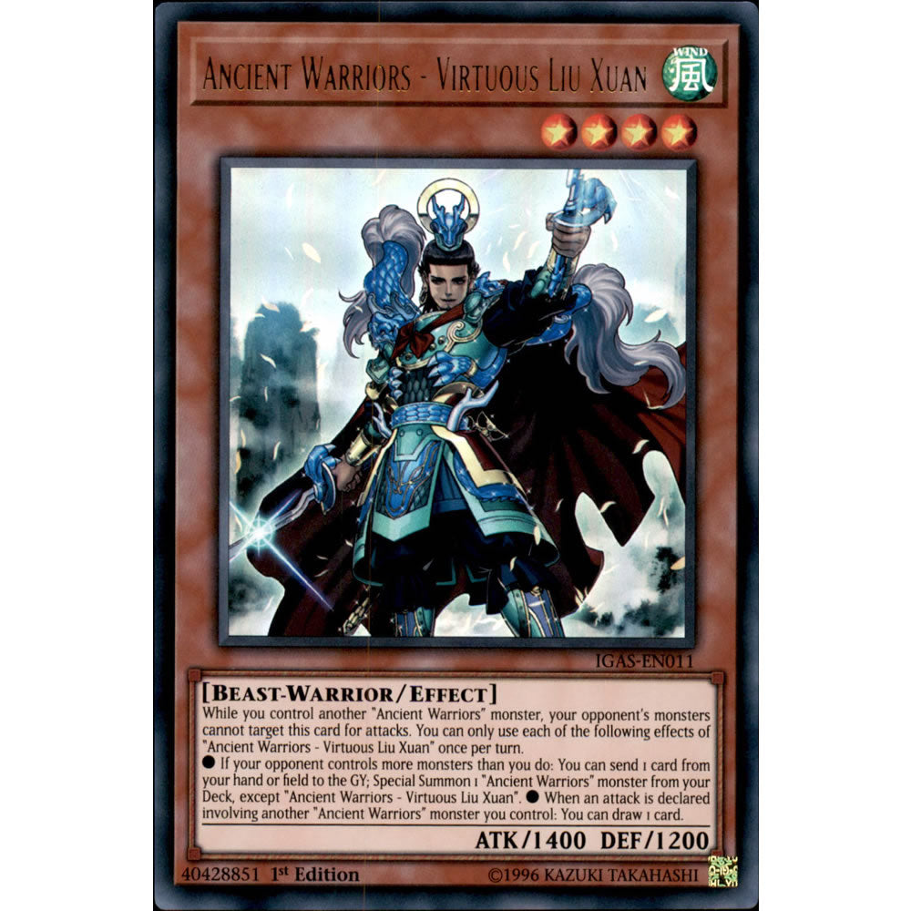 Ancient Warriors - Virtuous Liu Xuan IGAS-EN011 Yu-Gi-Oh! Card from the Ignition Assault Set