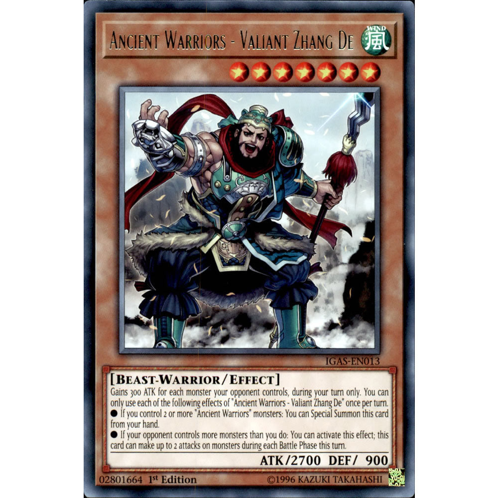 Ancient Warriors - Valiant Zhang De IGAS-EN013 Yu-Gi-Oh! Card from the Ignition Assault Set