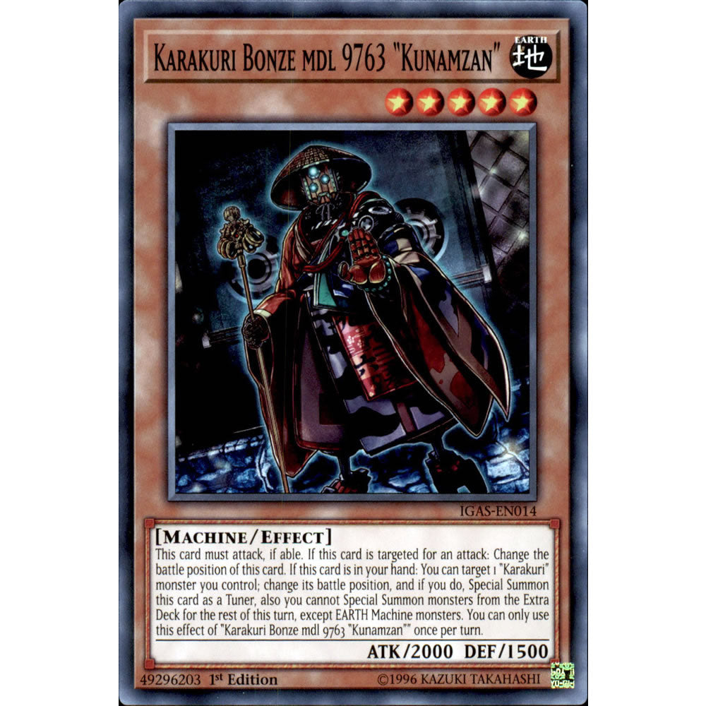 Karakuri Bonze mdl 9763 Kunamzan IGAS-EN014 Yu-Gi-Oh! Card from the Ignition Assault Set