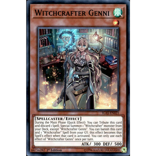 Yu-Gi-Oh! Witchcrafter Genni – IGAS-EN021 – Super Rare 1st Edition – Einzelkarte Aus Ignition Assault