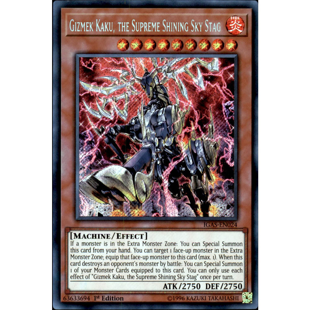 Gizmek Kaku, the Supreme Shining Sky Stag IGAS-EN024 Yu-Gi-Oh! Card from the Ignition Assault Set