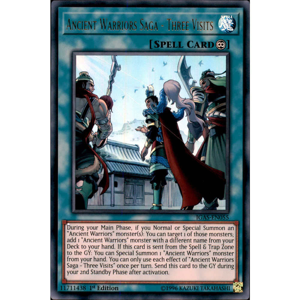 Ancient Warriors Saga - Three Visits IGAS-EN055 Yu-Gi-Oh! Card from the Ignition Assault Set