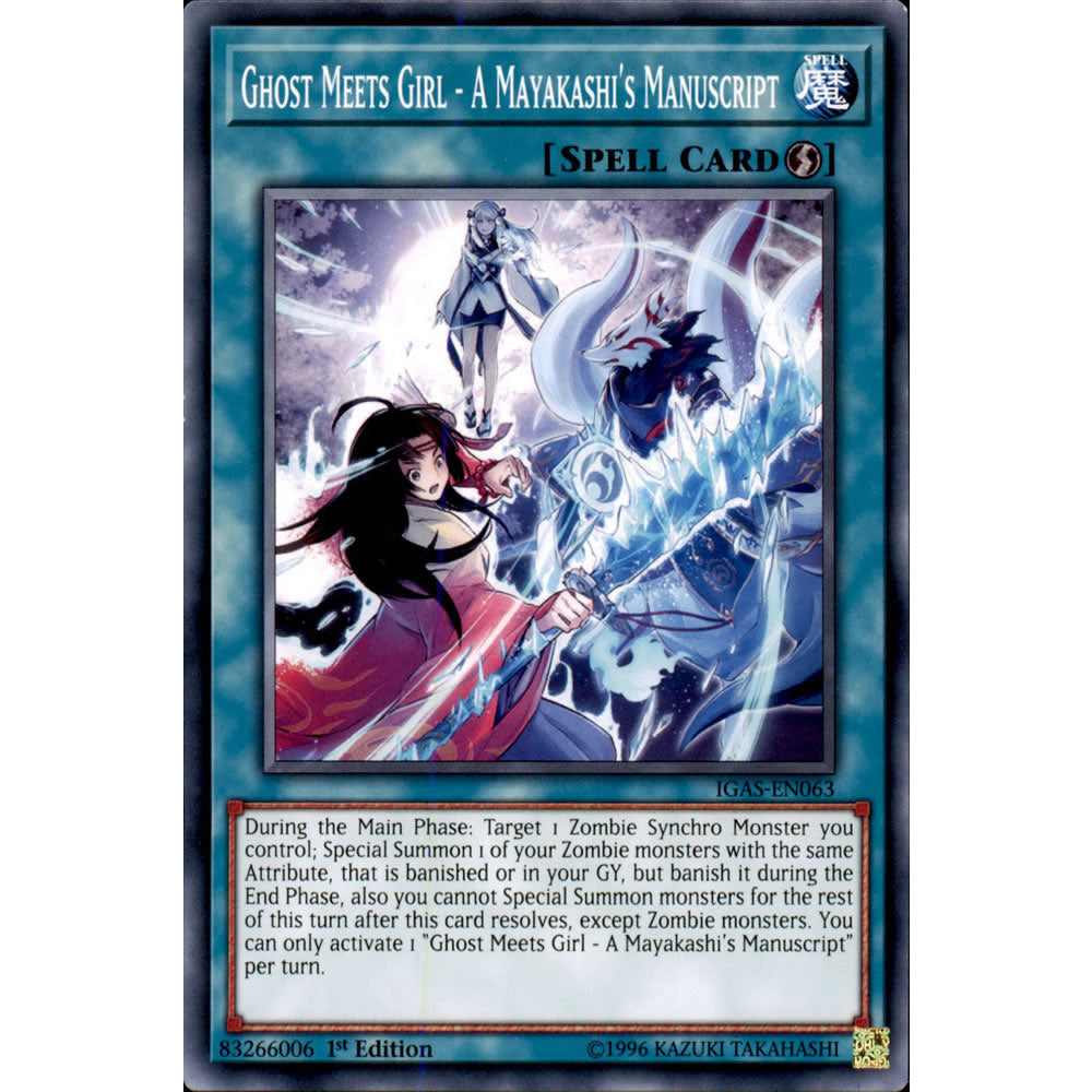 Ghost Meets Girl - A Mayakashi's Manuscript IGAS-EN063 Yu-Gi-Oh! Card from the Ignition Assault Set