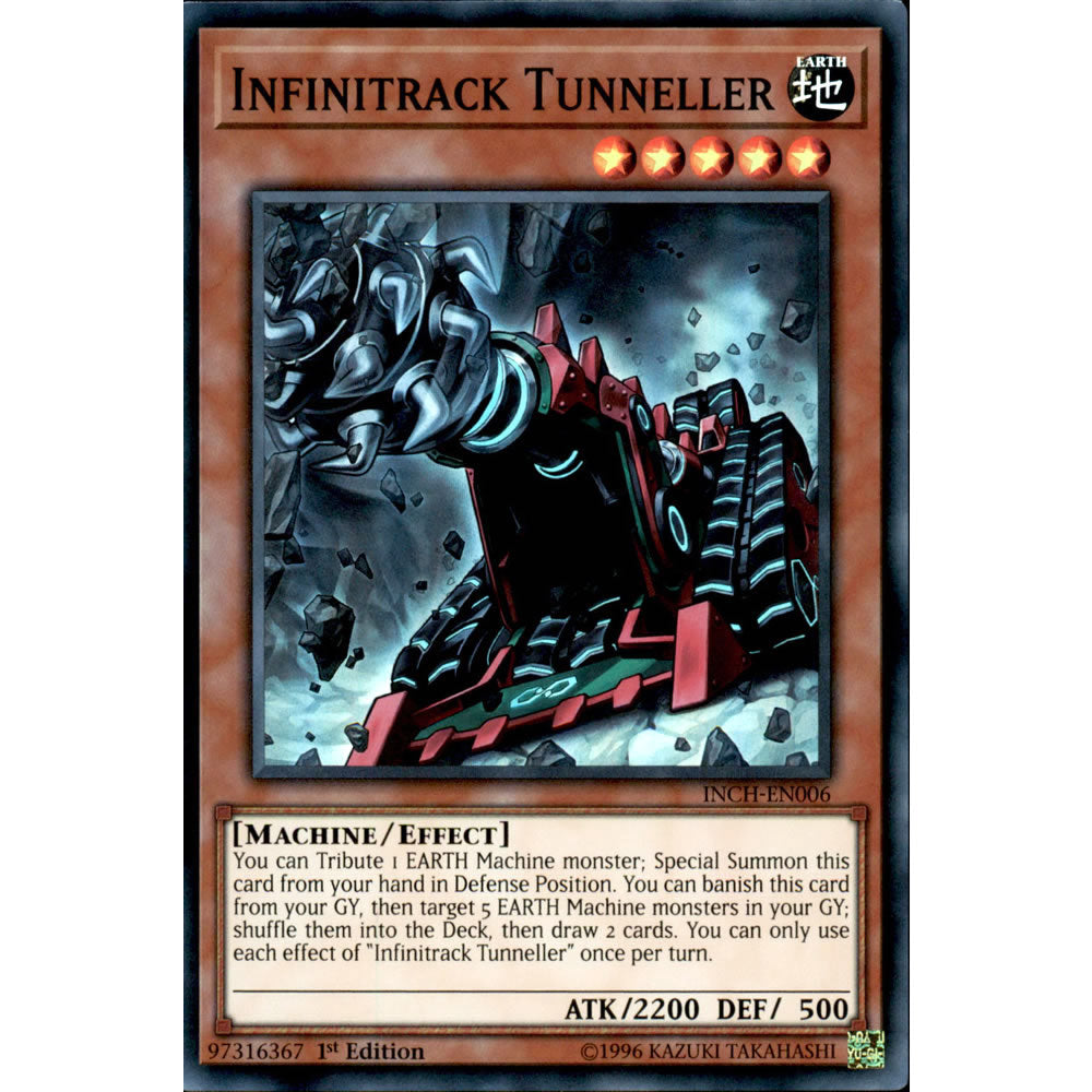 Infinitrack Tunneller INCH-EN006 Yu-Gi-Oh! Card from the The Infinity Chasers Set
