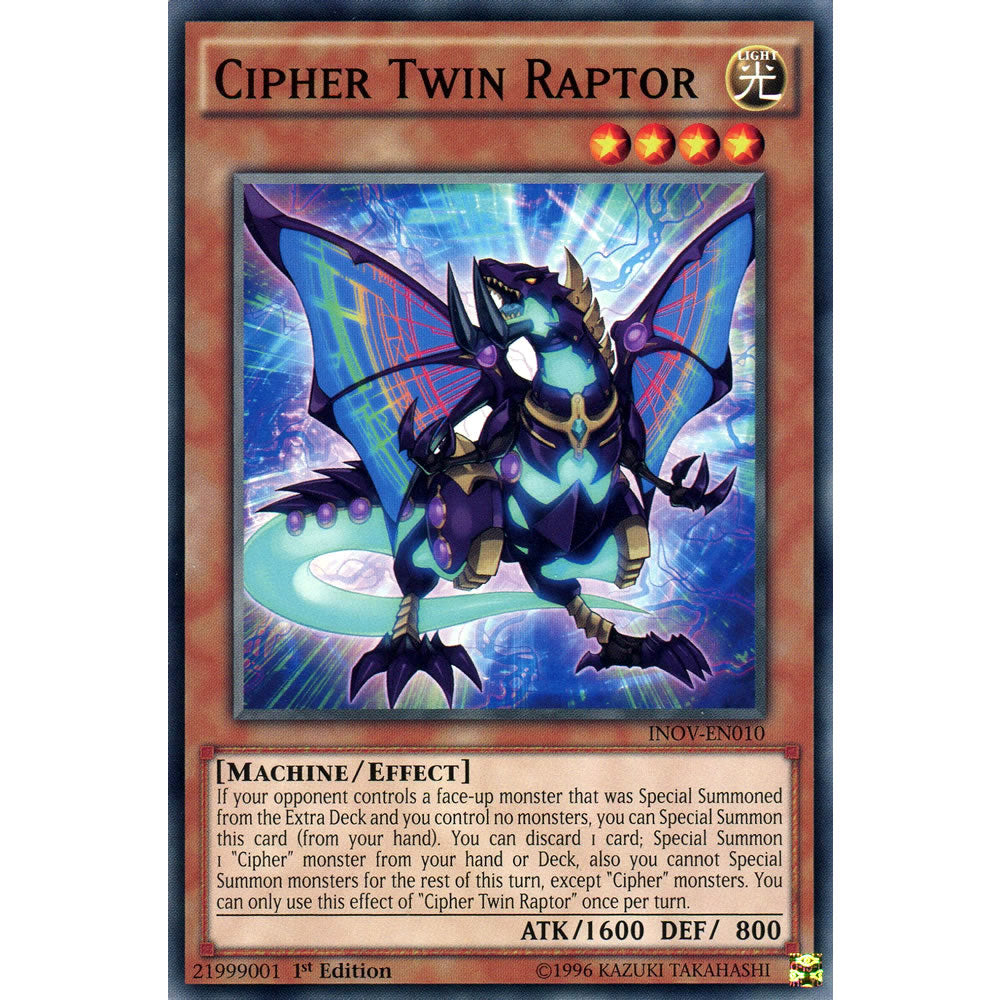 Cipher Twin Raptor INOV-EN010 Yu-Gi-Oh! Card from the Invasion: Vengeance Set