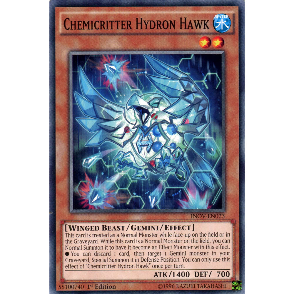 Chemicritter Hydron Hawk INOV-EN023 Yu-Gi-Oh! Card from the Invasion: Vengeance Set