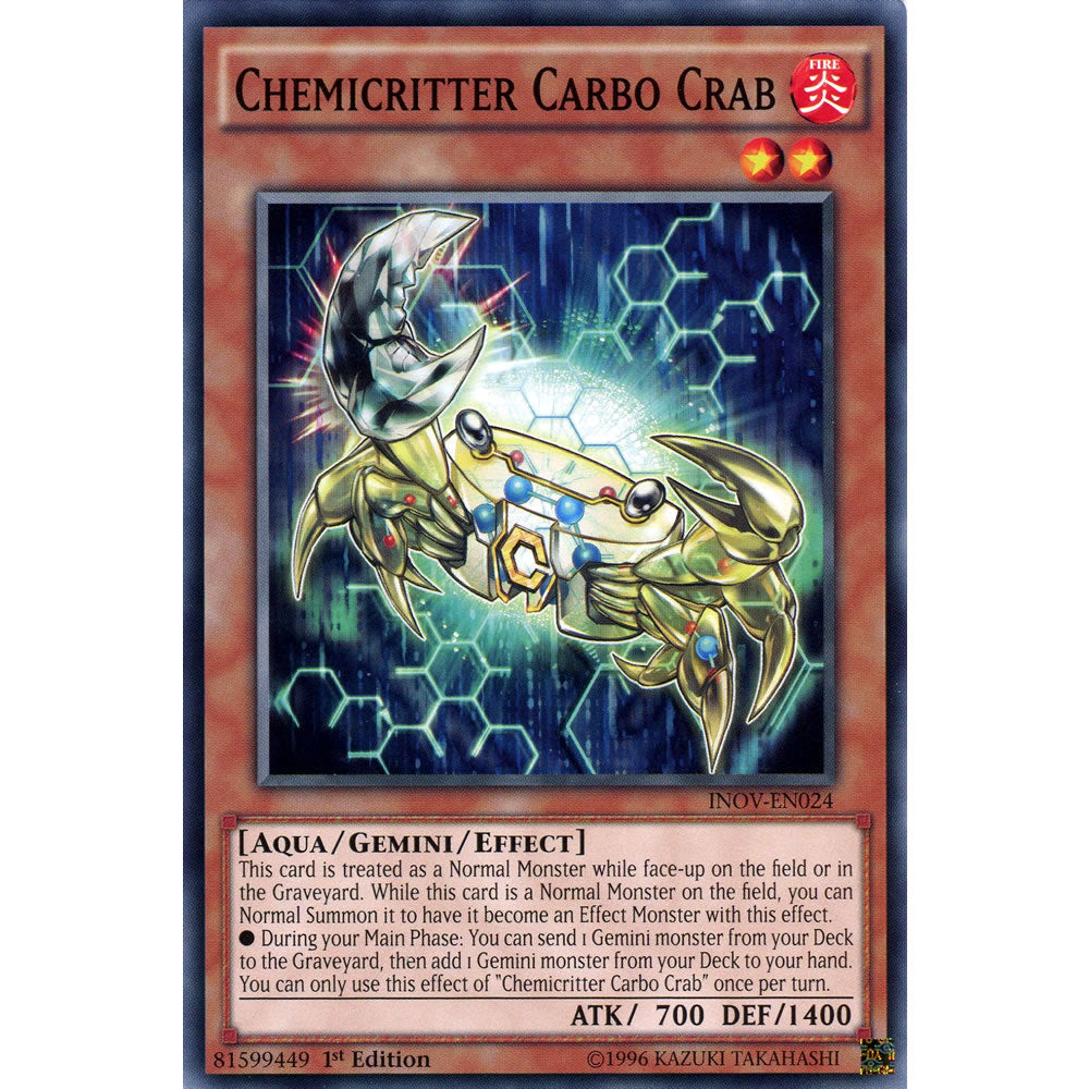 Chemicritter Carbo Crab INOV-EN024 Yu-Gi-Oh! Card from the Invasion: Vengeance Set