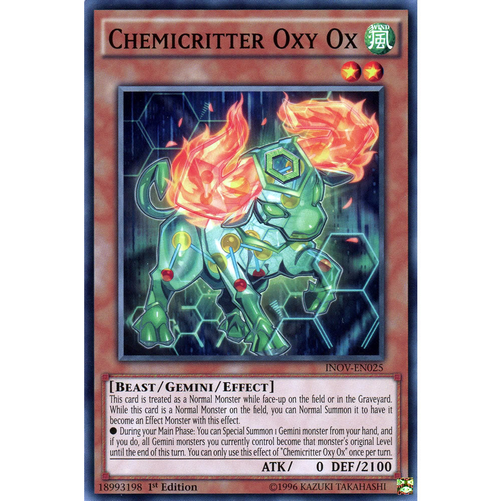 Chemicritter Oxy Ox INOV-EN025 Yu-Gi-Oh! Card from the Invasion: Vengeance Set