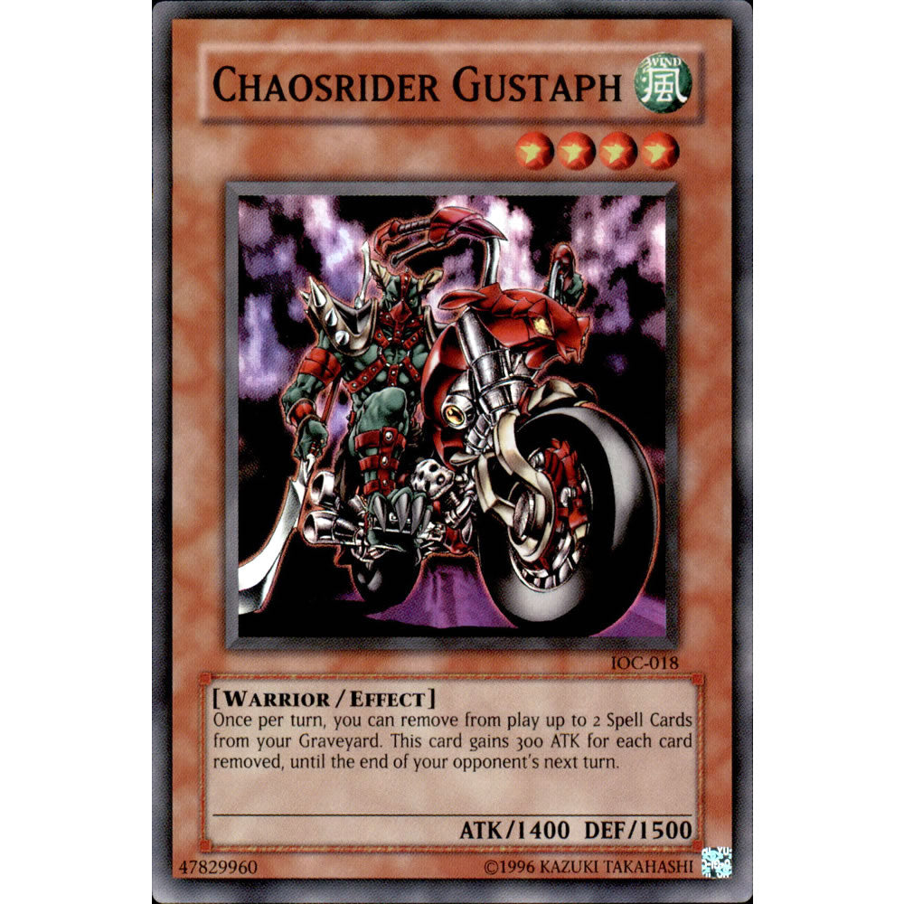 Chaosrider Gustaph IOC-018 Yu-Gi-Oh! Card from the Invasion of Chaos Set