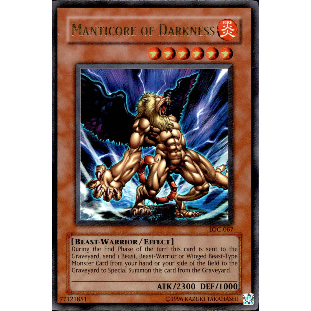 Manticore of Darkness IOC-067 Yu-Gi-Oh! Card from the Invasion of Chaos Set