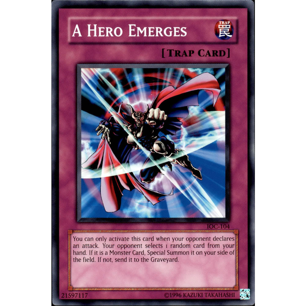 A Hero Emerges IOC-104 Yu-Gi-Oh! Card from the Invasion of Chaos Set