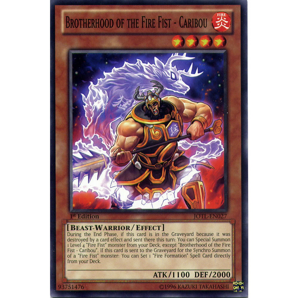 Brotherhood of the Fire Fist - Caribou JOTL-EN027 Yu-Gi-Oh! Card from the Judgment of the Light Set