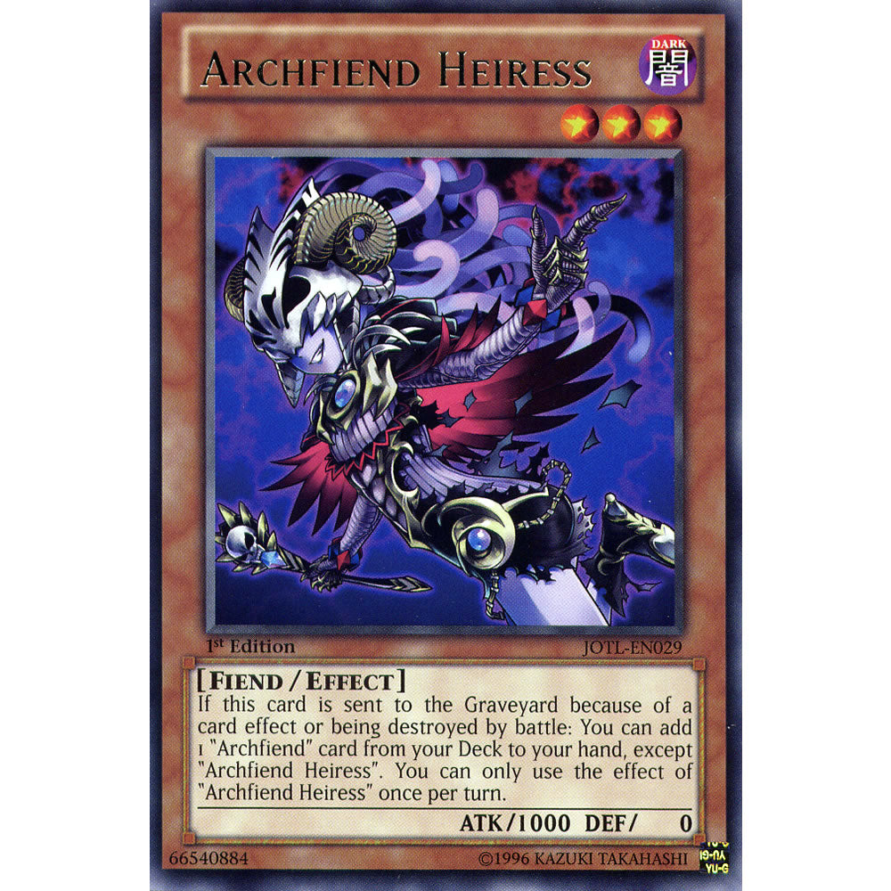 Archfiend Heiress JOTL-EN029 Yu-Gi-Oh! Card from the Judgment of the Light Set