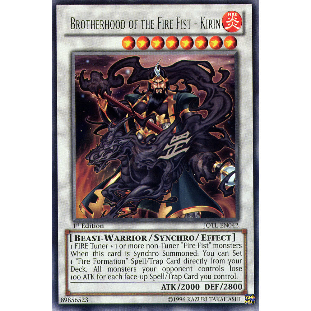 Brotherhood of the Fire Fist - Kirin JOTL-EN042 Yu-Gi-Oh! Card from the Judgment of the Light Set
