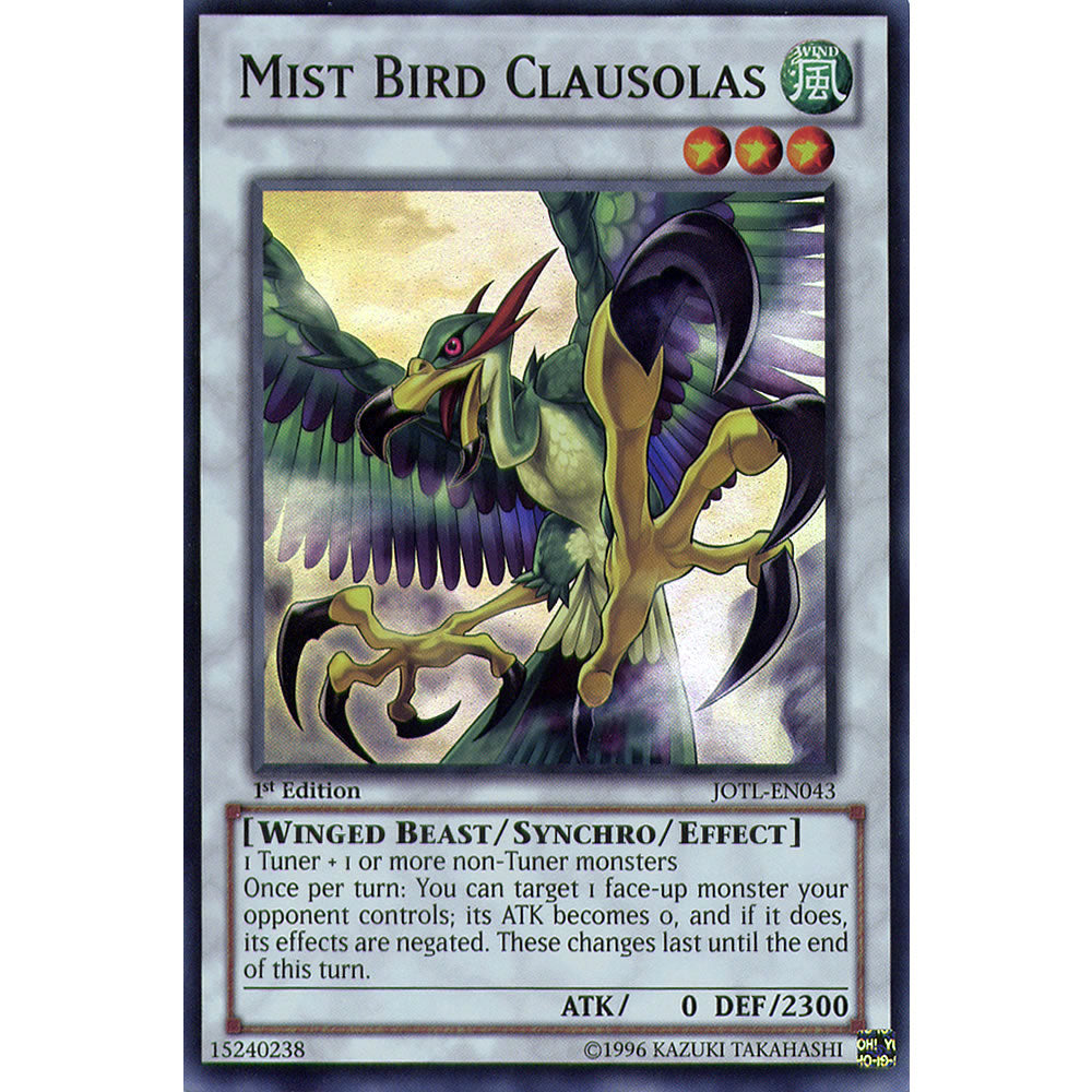 Mist Bird Clausolas JOTL-EN043 Yu-Gi-Oh! Card from the Judgment of the Light Set