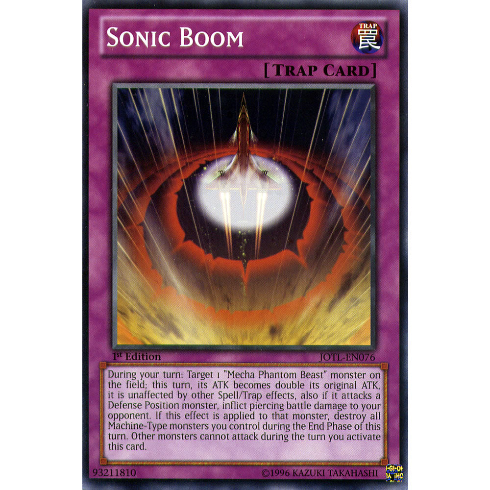 Sonic Boom JOTL-EN076 Yu-Gi-Oh! Card from the Judgment of the Light Set