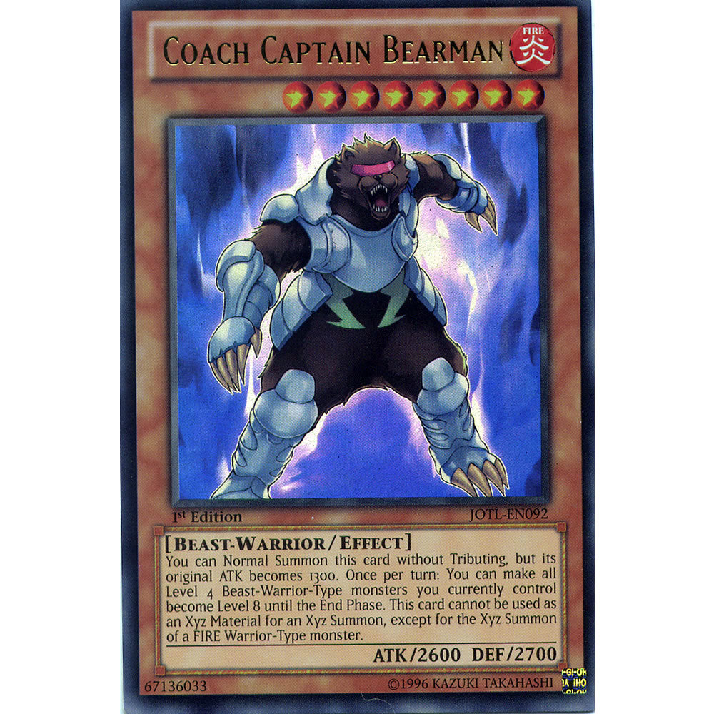 Coach Captain Bearman JOTL-EN092 Yu-Gi-Oh! Card from the Judgment of the Light Set