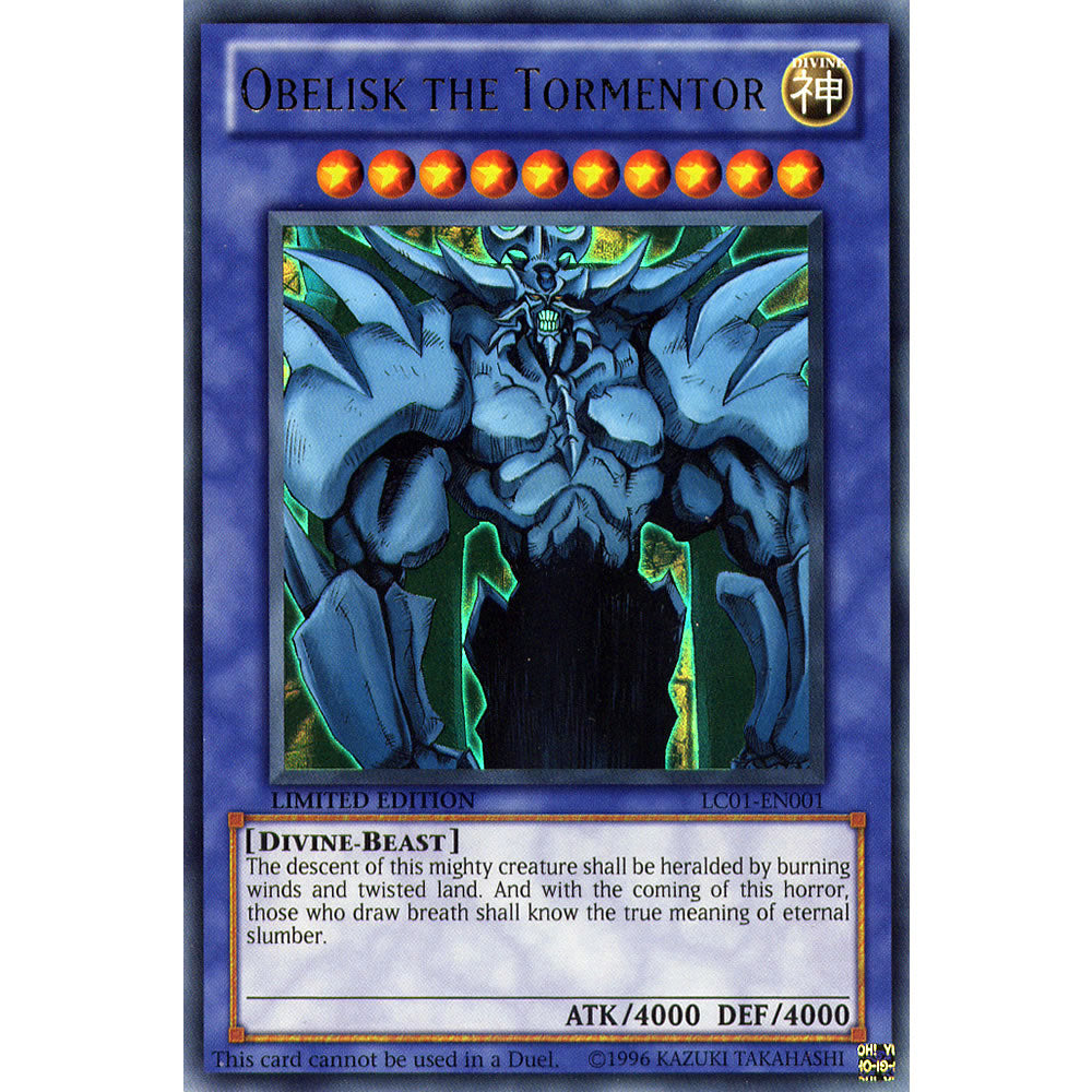 Obelisk the Tormentor LC01-EN001 Yu-Gi-Oh! Card from the Legendary Collection Set