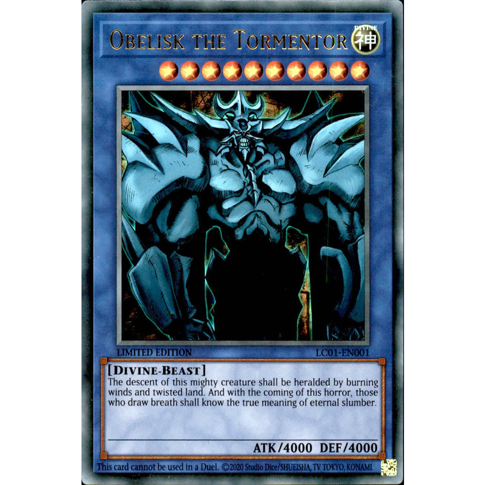 Obelisk the Tormentor LC01-EN001 Yu-Gi-Oh! Card from the Legendary Collection Set