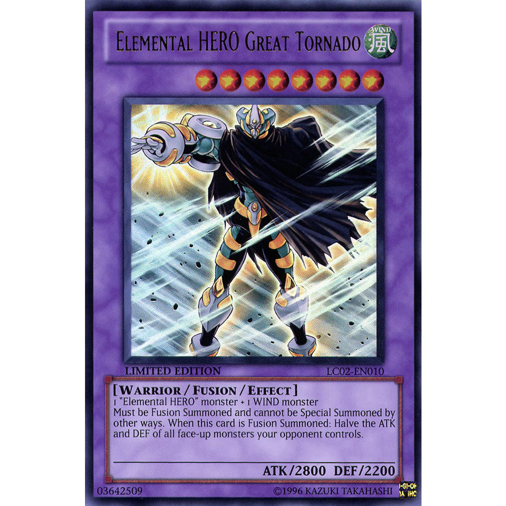 Elemental HERO Great Tornado LC02-EN010 Yu-Gi-Oh! Card from the Legendary Collection 2: The Duel Academy Years Mega Pack Set