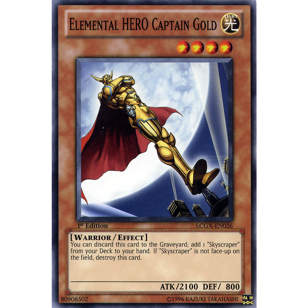 Elemental Hero Captain Gold  LCGX-EN026 Yu-Gi-Oh! Card from the Legendary Collection 2: The Duel Academy Years Mega Pack Set